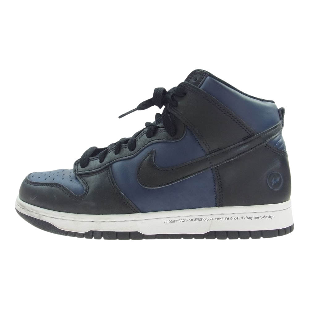 NIKE ナイキ DJ0383-400 2021 DUNK HIGH FRAGMENT フラグメント 藤原ヒロシ ダンク ハイカット スニーカー ネイビー系 ブラック系 27cm【中古】