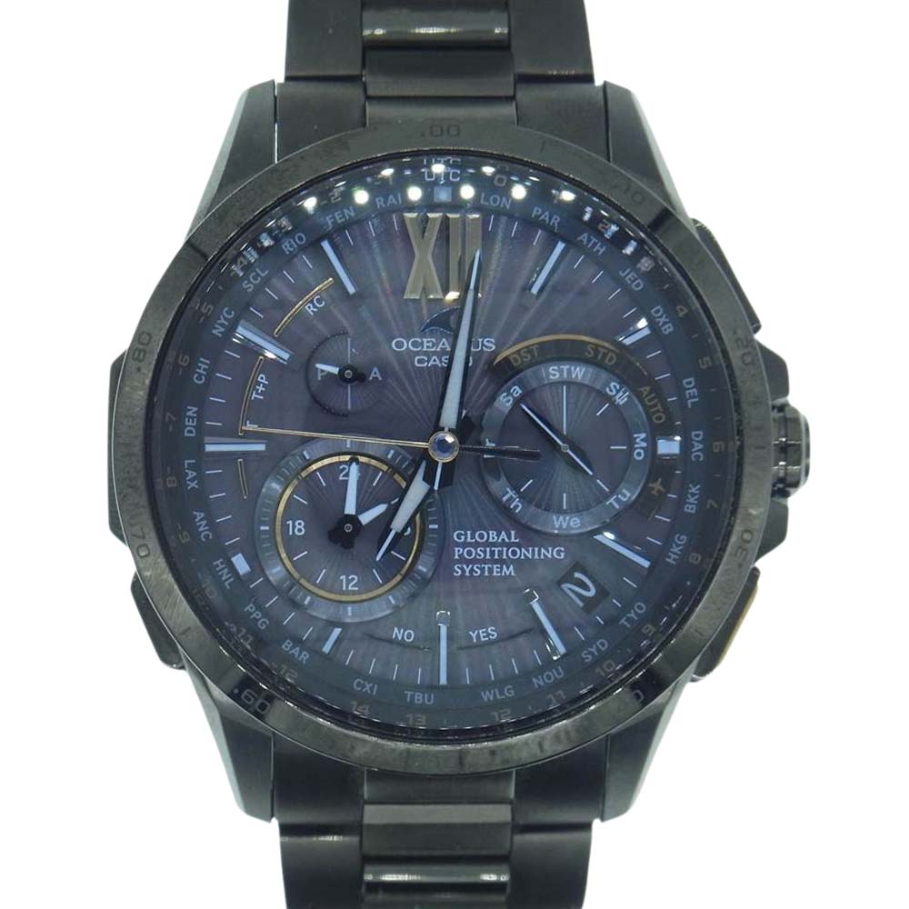 CASIO カシオ OCEANUS オシアナス 世界限定300本 OCW-G1000S-1AJR チタン GPSハイブリッドソーラー 世界限定300本 腕時計 ウォッチ ブラック系【中古】