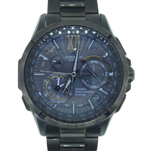 CASIO カシオ OCEANUS オシアナス 世界限定300本 OCW-G1000S-1AJR チタン GPSハイブリッドソーラー 世界限定300本 腕時計 ウォッチ ブラック系【中古】