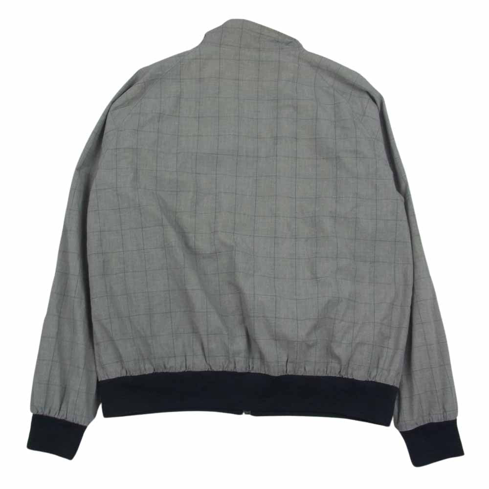 FRED PERRY フレッドペリー J7624 グレンチェック フルジップ ジップアップ ハリントン ジャケット ブルゾン グレー系 L【中古】