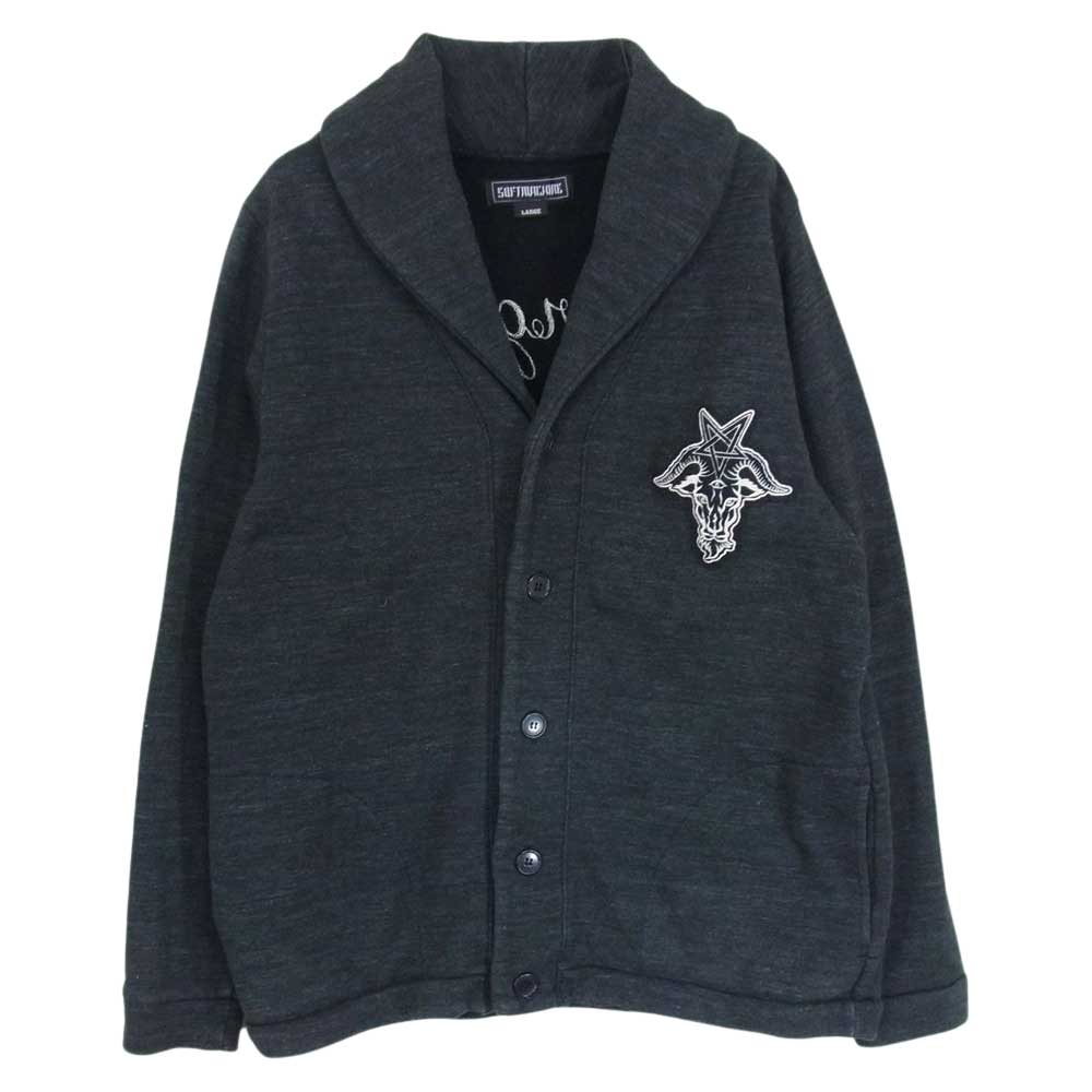 Softmachine ソフトマシーン ショールカラー カーディガン チャコール系 L【中古】