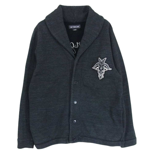 Softmachine ソフトマシーン ショールカラー カーディガン チャコール系 L【中古】
