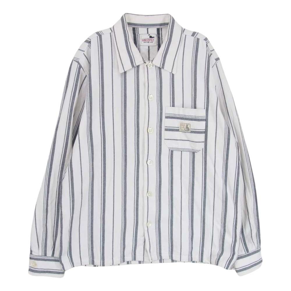 GANGSTERVILLE ギャングスタービル 17AW GSV-17-AW-28 Classic Parlor Stripe Shirts クラシック パーラー ストライプ シャツ  ホワイト系 L【中古】