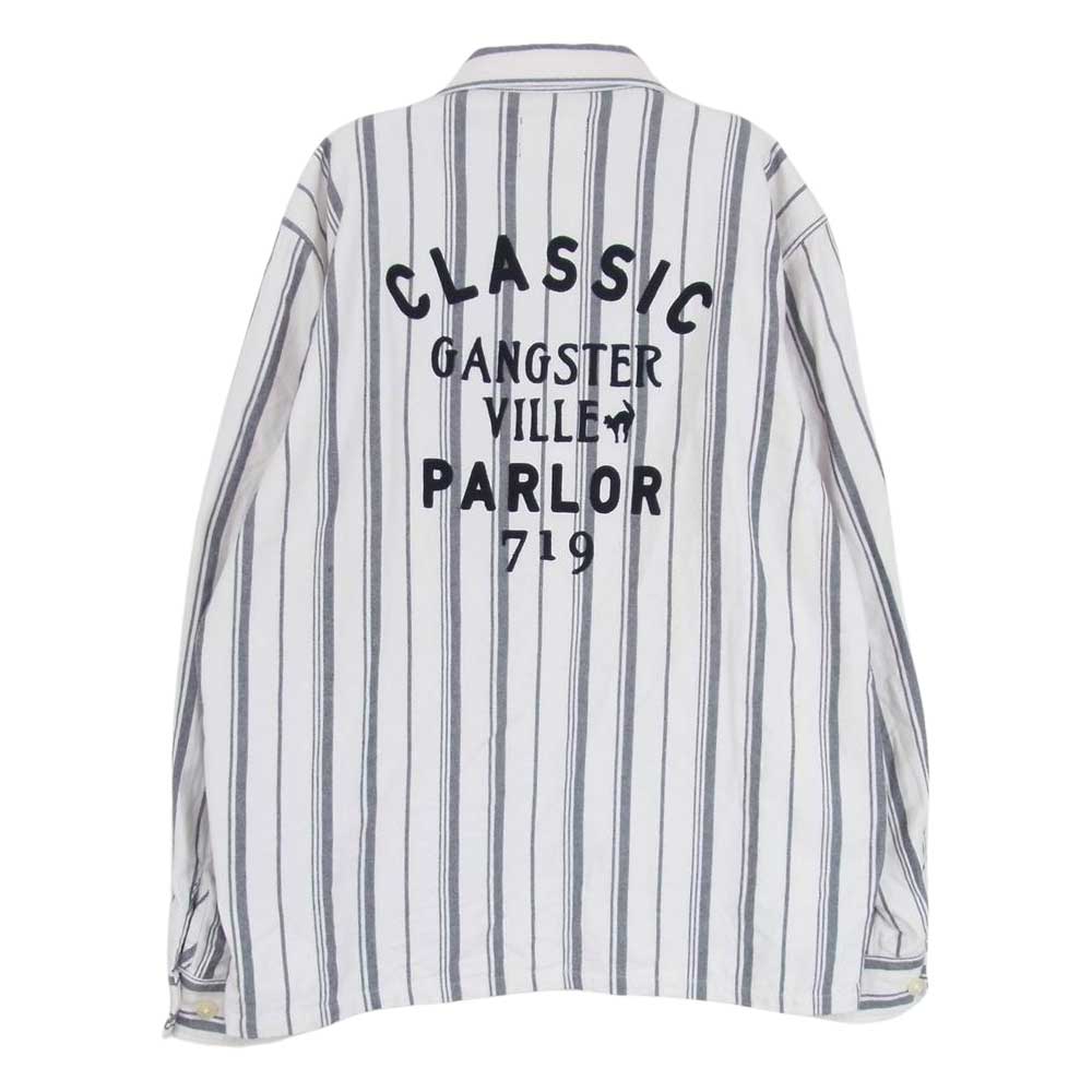 GANGSTERVILLE ギャングスタービル 17AW GSV-17-AW-28 Classic Parlor Stripe Shirts クラシック パーラー ストライプ シャツ  ホワイト系 L【中古】