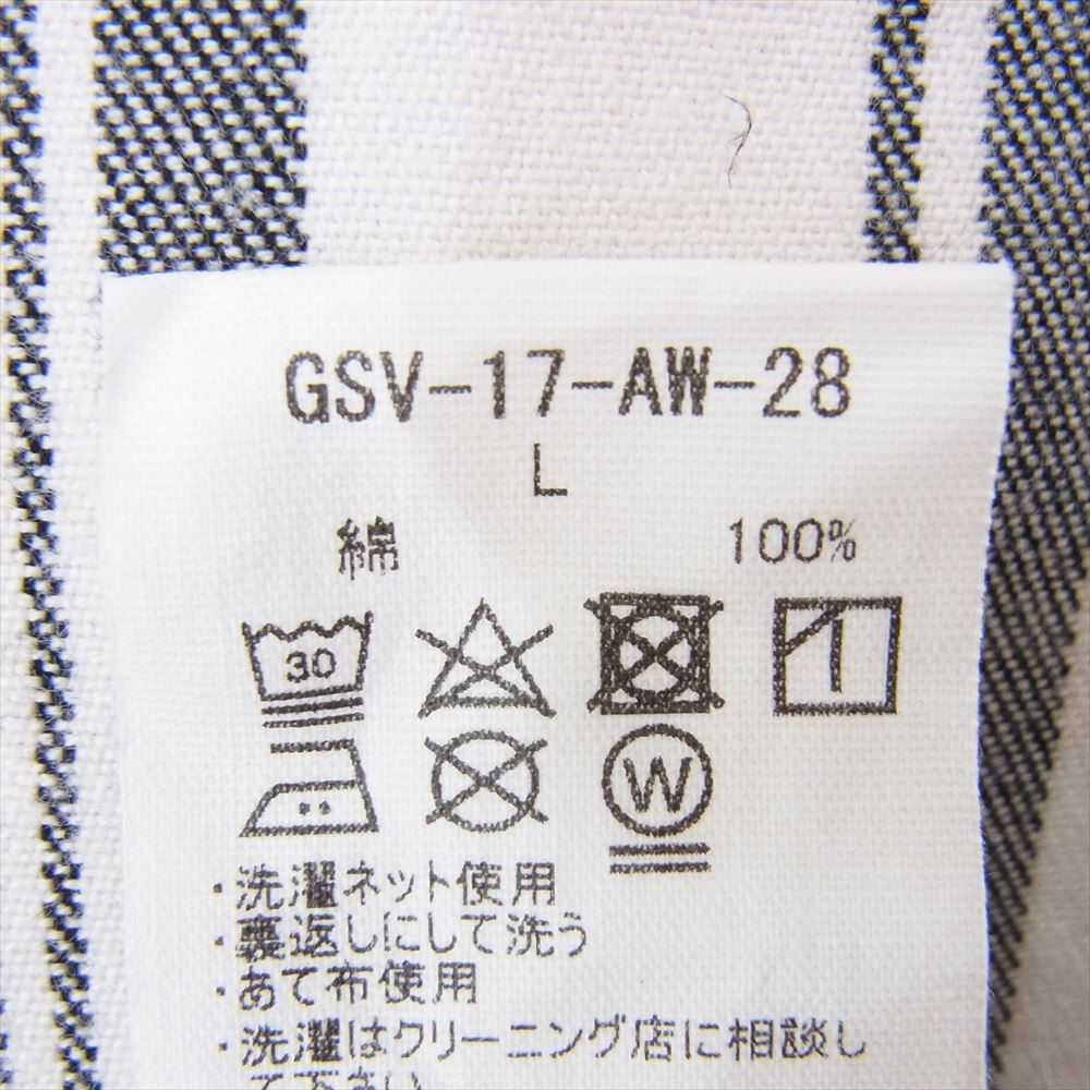 GANGSTERVILLE ギャングスタービル 17AW GSV-17-AW-28 Classic Parlor Stripe Shirts クラシック パーラー ストライプ シャツ  ホワイト系 L【中古】