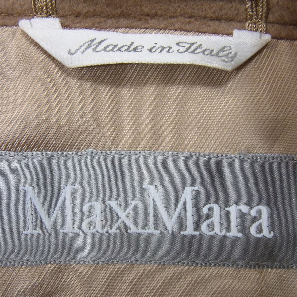 MAX MARA マックスマーラ 銀タグ セカンドライン オーティーエスタグ フアー襟 ウール コート ブラウン系 42【中古】