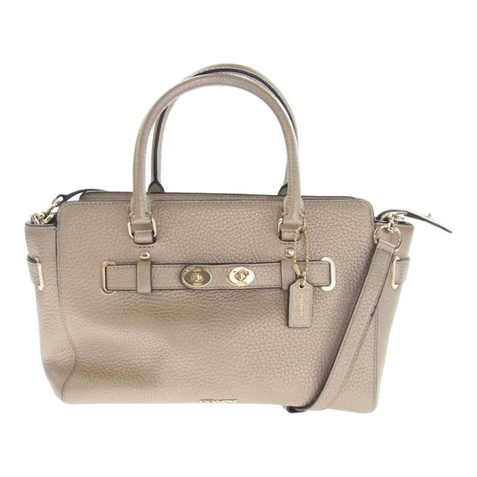 COACH コーチ F55665 ブレイクキャリオール 2WAY レザー ショルダー ハンドバッグ ベージュ系【中古】