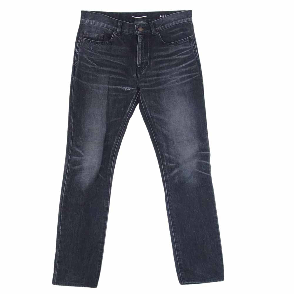 SAINT LAURENT サンローラン 527389 YA899  SKINNY-FIT JEANS IN COATED BLACK DENIM スキニーフィット ダメージ加工 デニムパンツ ジーンズ ブラック系 30【中古】