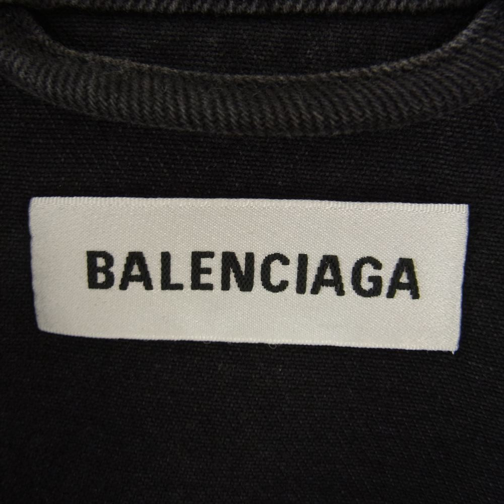 BALENCIAGA バレンシアガ 19AW 583432 TEW35 バックエンブロイダリー オーバーサイズ デニムジャケット Gジャン ブラック系 34【中古】