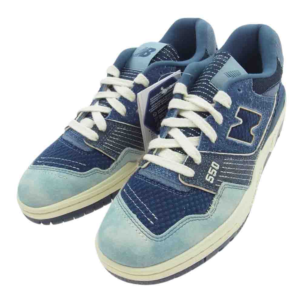 NEW BALANCE ニューバランス BB550J Boro Pack 襤褸パック ボロパック ローカット スニーカー インディゴブルー系 ライトブルー系 27cm【極上美品】【中古】