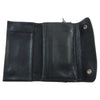 CHROME HEARTS クロムハーツ（原本無） 購入レシート付き WAVE CROSS BALL ウェーブ クロスボールボタン レザー ウォレット ブラック系【中古】