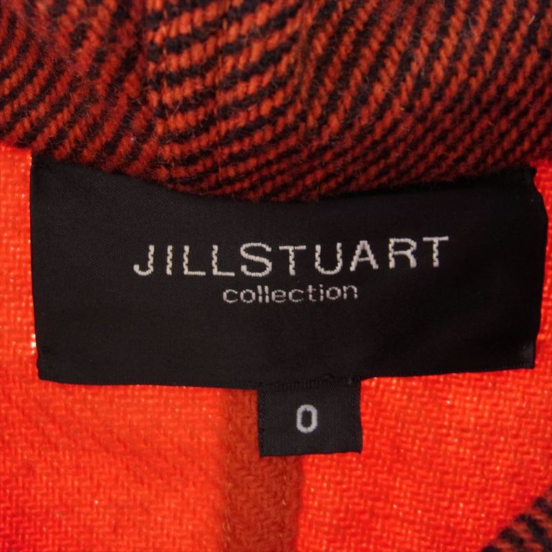 JILLSTUART ジルスチュアート 091-251029 チェック ウール フード付き コート レッド系 ブラック系【中古】