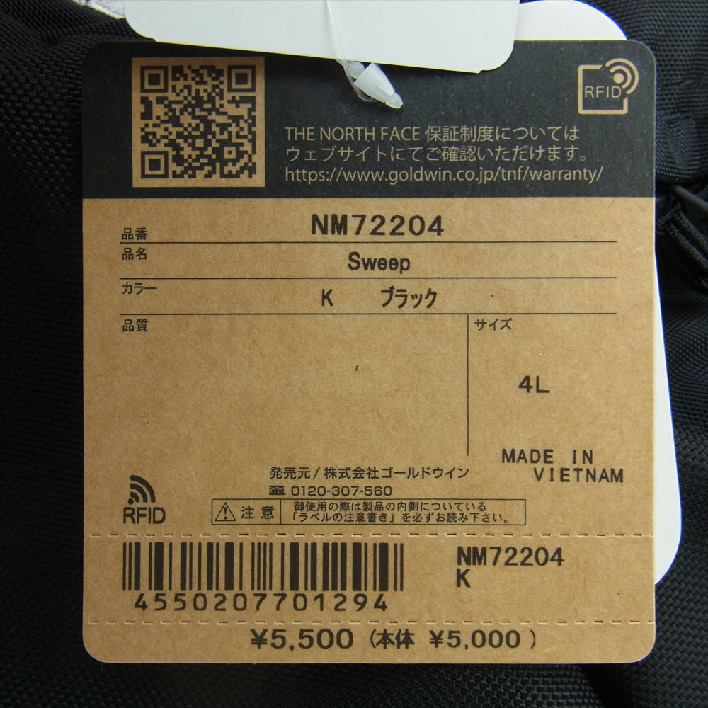 THE NORTH FACE ノースフェイス NM72204 Sweep スウィープ ナイロン ウエストバッグ ウエストポーチ  ブラック系 4L【極上美品】【中古】