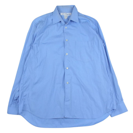 COMME des GARCONS コムデギャルソン FZ-B011 SHIRT フランス製 FOREVER WIDE CLASSIC コットン ポプリン レギュラーカラー 長袖 シャツ ブルー ブルー系 S【中古】