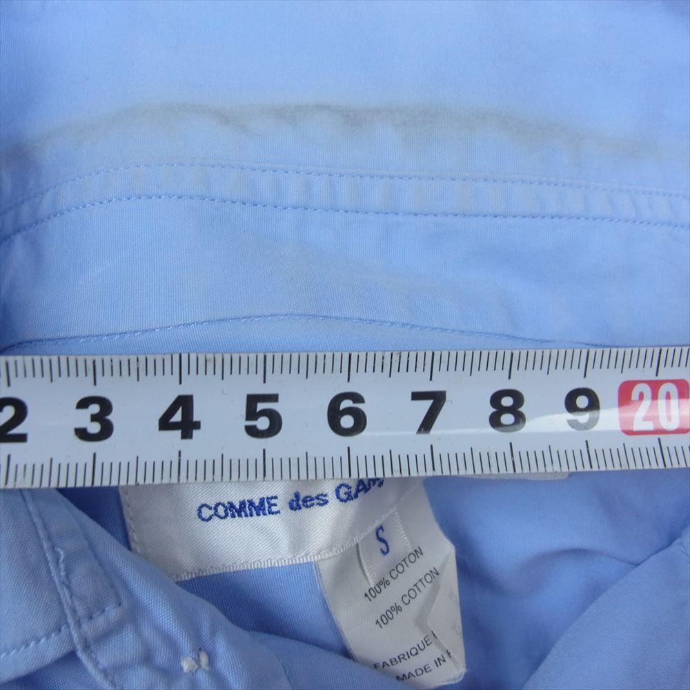 COMME des GARCONS コムデギャルソン FZ-B011 SHIRT フランス製 FOREVER WIDE CLASSIC コットン ポプリン レギュラーカラー 長袖 シャツ ブルー ブルー系 S【中古】