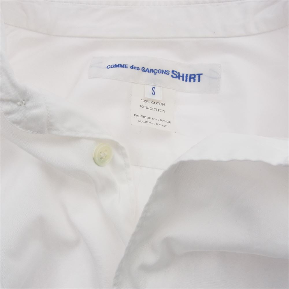 COMME des GARCONS コムデギャルソン FZ-B011 SHIRT フランス製 FOREVER WIDE CLASSIC コットン ポプリン レギュラーカラー 長袖 シャツ ホワイト ホワイト系 S【中古】