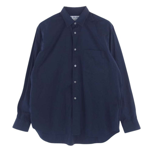 COMME des GARCONS コムデギャルソン FZ-B011 SHIRT フランス製 FOREVER WIDE CLASSIC コットン ポプリン レギュラーカラー 長袖 シャツ ネイビー ネイビー系 S【中古】