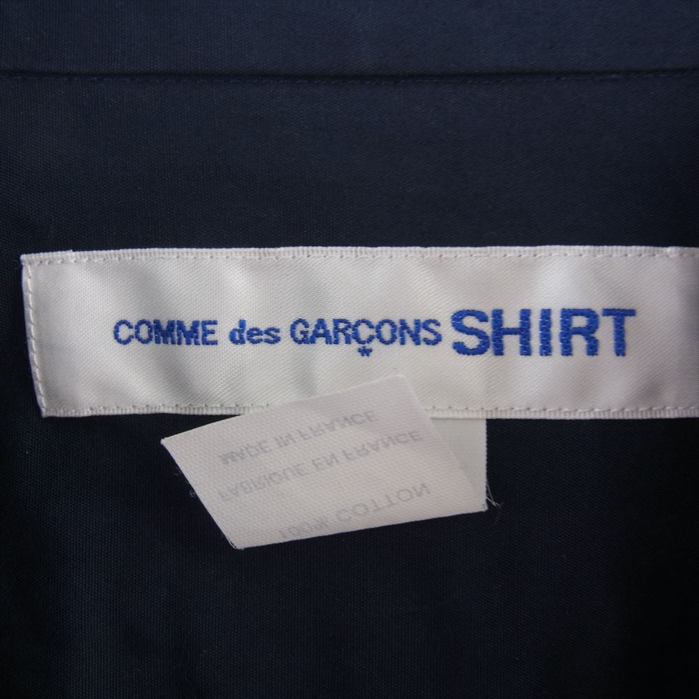 COMME des GARCONS コムデギャルソン FZ-B011 SHIRT フランス製 FOREVER WIDE CLASSIC コットン ポプリン レギュラーカラー 長袖 シャツ ネイビー ネイビー系 S【中古】
