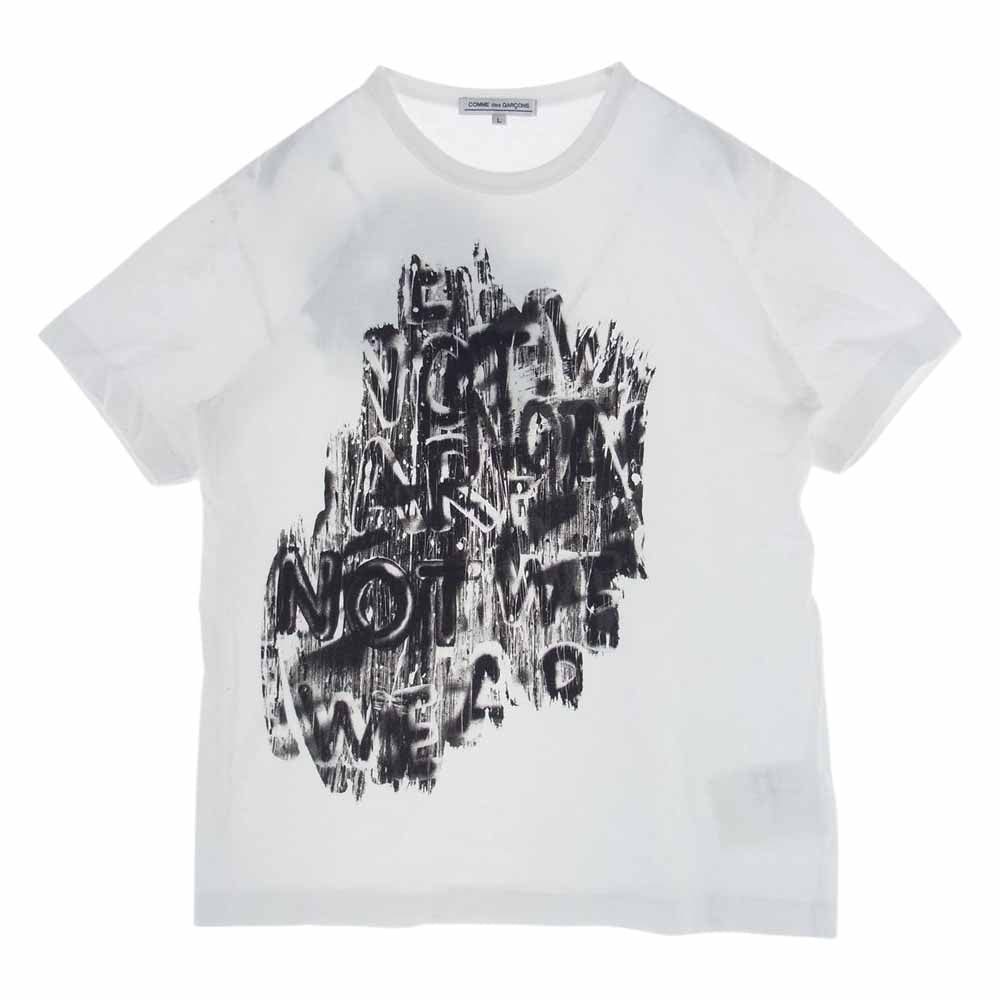 COMME des GARCONS コムデギャルソン OJ-T001 Adam Pendleton アダムペンドルトン 京都店 限定 半袖 プリント Tシャツ ホワイト系 L【中古】