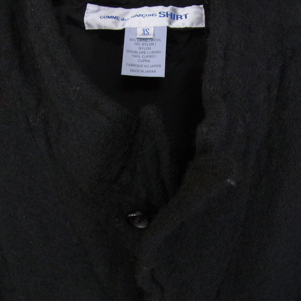 COMME des GARCONS コムデギャルソン 22AW FJ-J001 SHIRT plain broadcloth wool ウール ジャケット ブラック系 XS【中古】