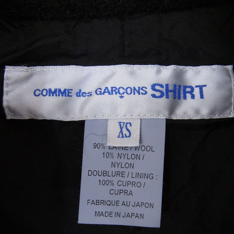 COMME des GARCONS コムデギャルソン 22AW FJ-J001 SHIRT plain broadcloth wool ウール ジャケット ブラック系 XS【中古】