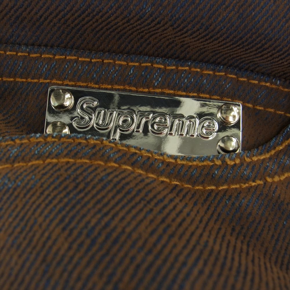 Supreme シュプリーム 23SS Flocked Regular Jean フロック加工 レギュラーフィット デニムパンツ ジーンズ  ブラウン系【極上美品】【中古】