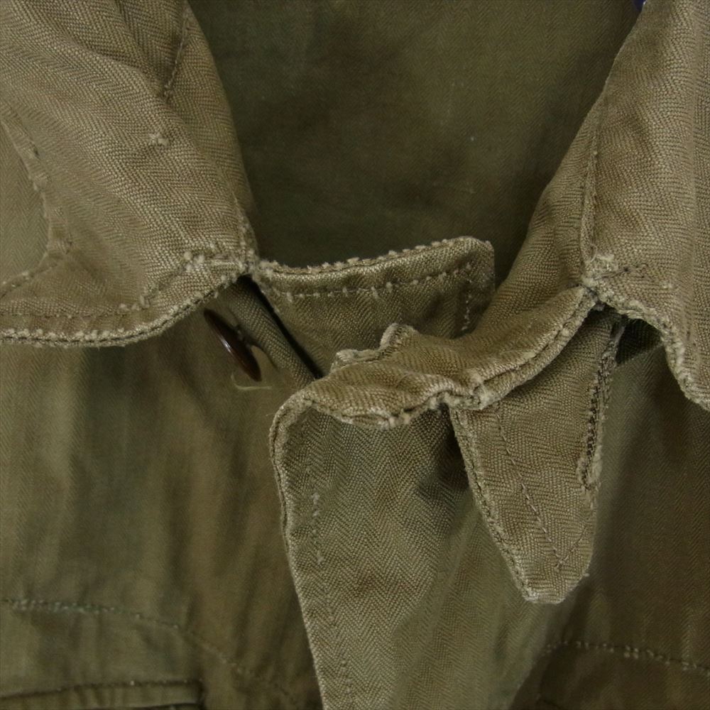 フランス軍 ヴィンテージ HBT 後期型 M47 M-47 フィールド ジャケット カーキ系 46【中古】