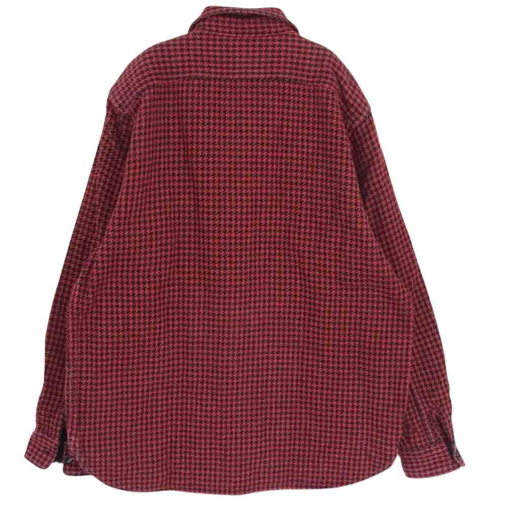 The REAL McCOY'S ザリアルマッコイズ 8HU HOUNDSTOOTH FLANNEL SHIRT ハウンドトゥース 千鳥格子柄 フランネル シャツ ヘビーネル シャツ レッド系 15【中古】