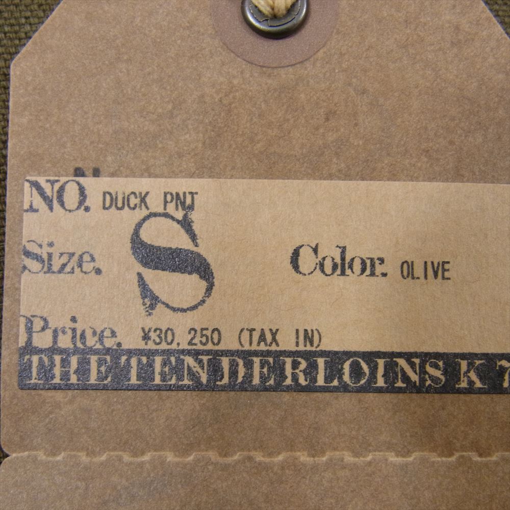 TENDERLOIN テンダーロイン T-DUCK PNT ダック パンツ ワークパンツ カーゴパンツ オリーブ系 S【中古】