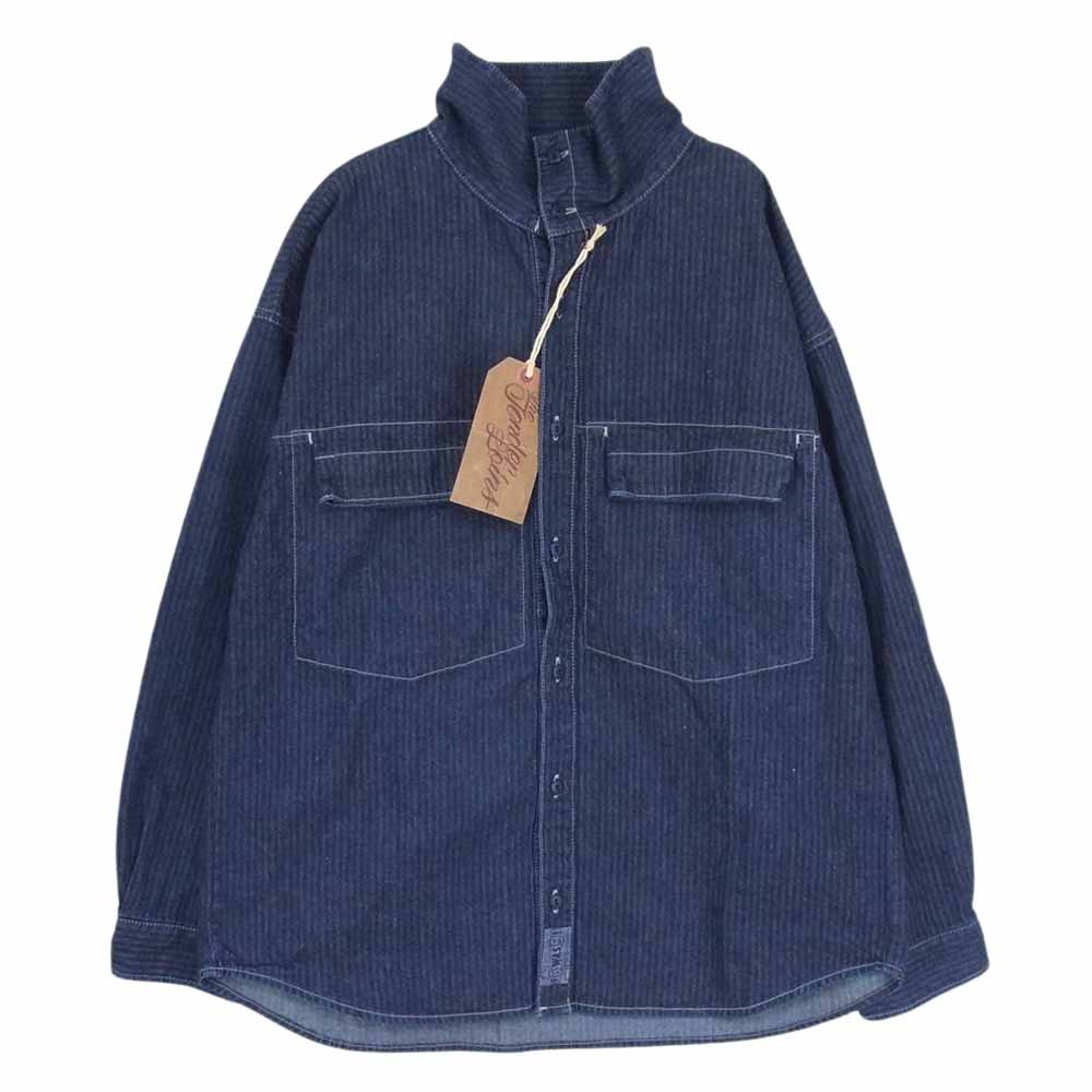 TENDERLOIN テンダーロイン T-DENIM HB MOCK NECK SHT デニム シャツ ヘリンボーン モックネック 長袖 シャツ インディゴブルー系 S【中古】