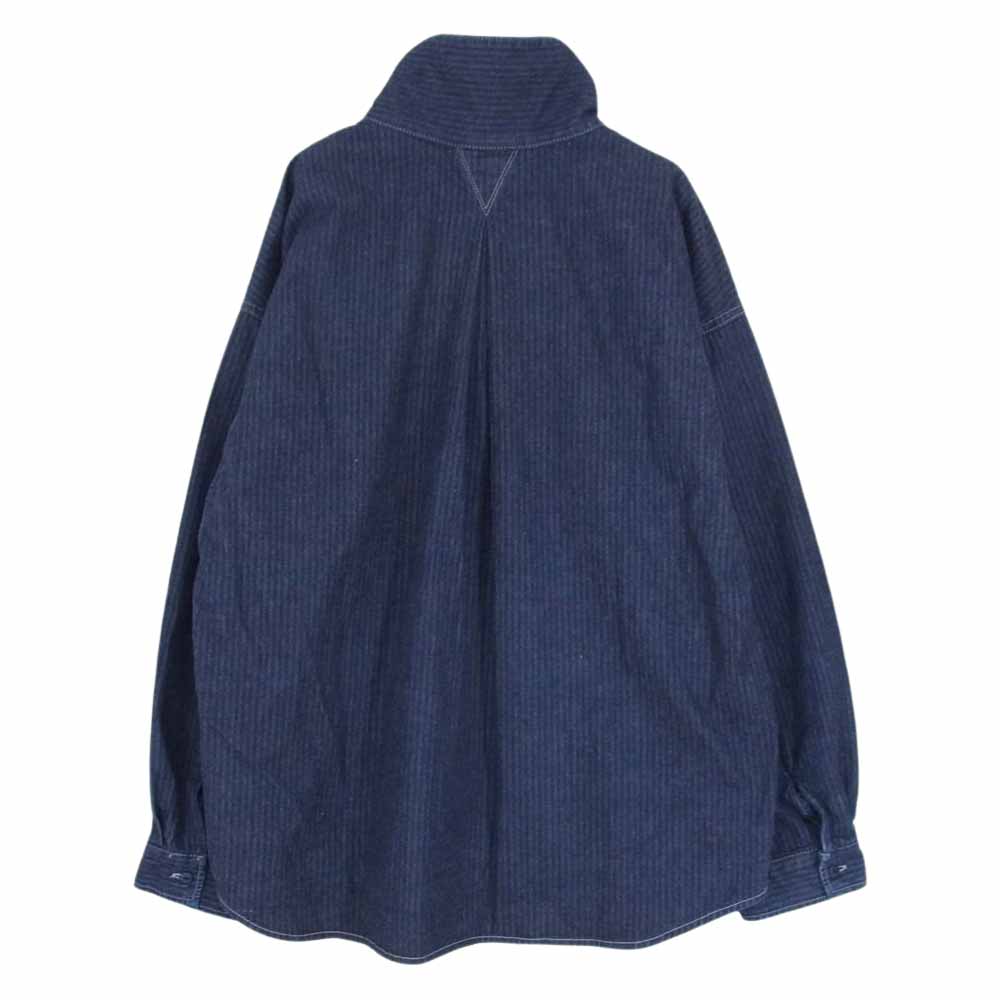 TENDERLOIN テンダーロイン T-DENIM HB MOCK NECK SHT デニム シャツ ヘリンボーン モックネック 長袖 シャツ インディゴブルー系 S【中古】