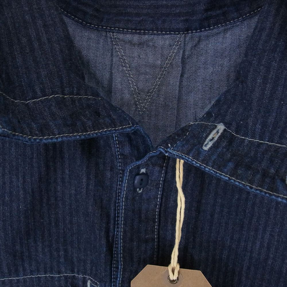 TENDERLOIN テンダーロイン T-DENIM HB MOCK NECK SHT デニム シャツ ヘリンボーン モックネック 長袖 シャツ インディゴブルー系 S【中古】