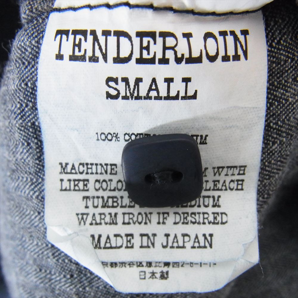 TENDERLOIN テンダーロイン T-DENIM HB MOCK NECK SHT デニム シャツ ヘリンボーン モックネック 長袖 シャツ インディゴブルー系 S【中古】