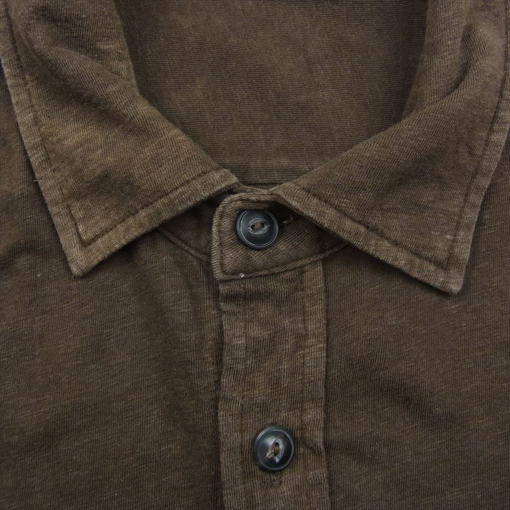POLO RALPH LAUREN ポロ・ラルフローレン 0496458 コットン リネン ジャージ 長袖 シャツ ブラウン系 L【中古】
