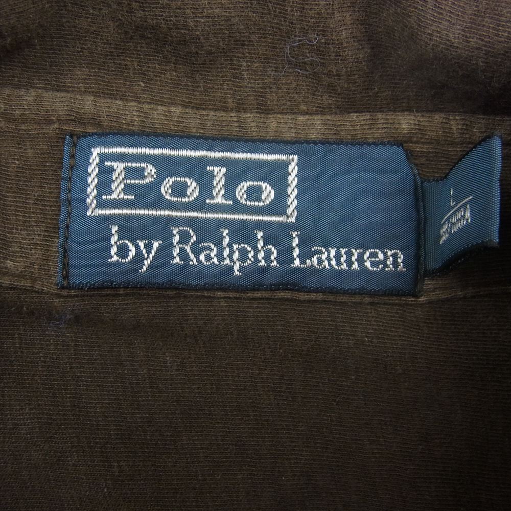 POLO RALPH LAUREN ポロ・ラルフローレン 0496458 コットン リネン ジャージ 長袖 シャツ ブラウン系 L【中古】