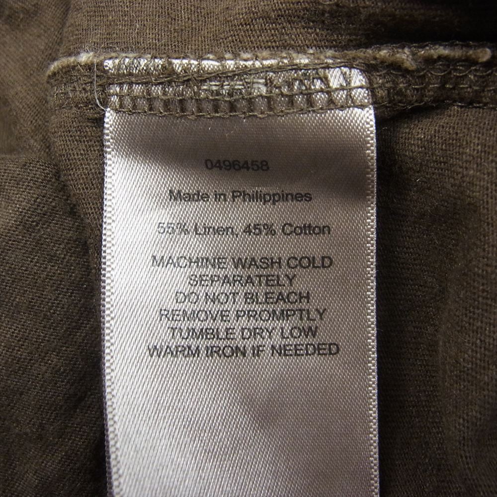 POLO RALPH LAUREN ポロ・ラルフローレン 0496458 コットン リネン ジャージ 長袖 シャツ ブラウン系 L【中古】