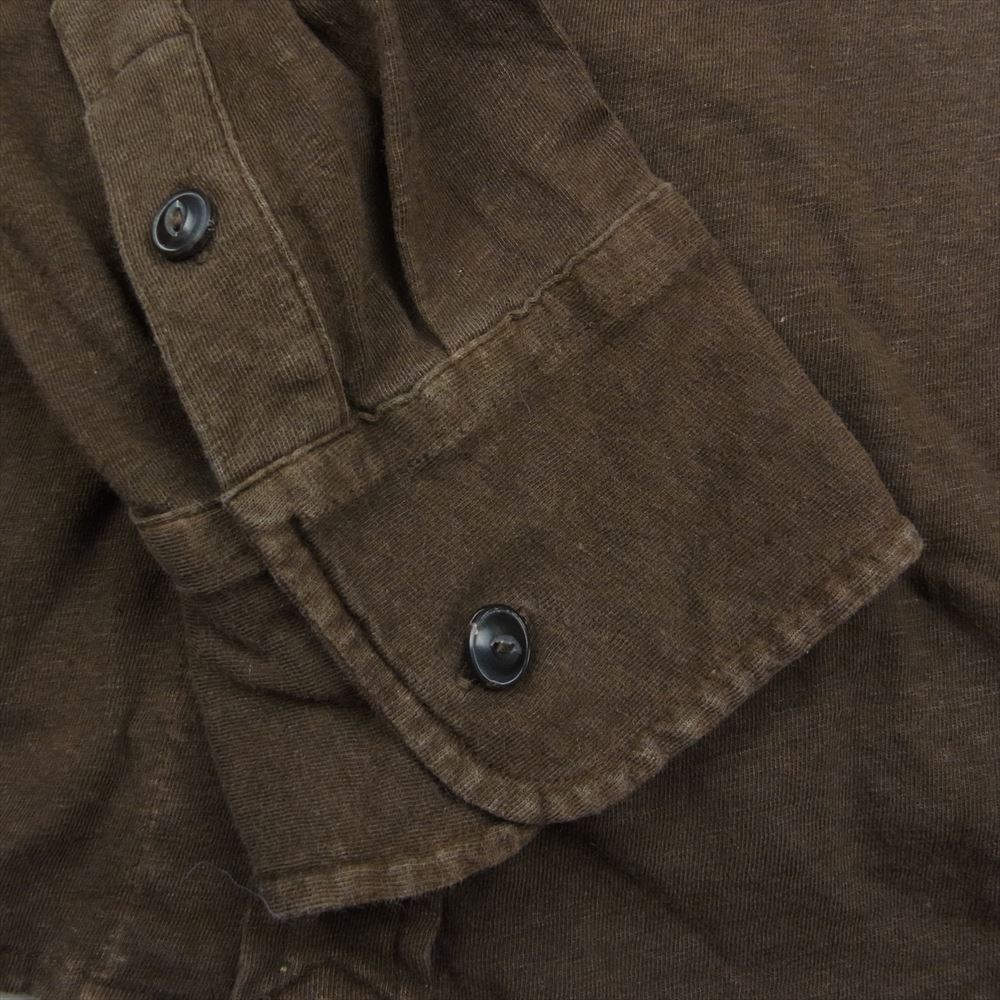 POLO RALPH LAUREN ポロ・ラルフローレン 0496458 コットン リネン ジャージ 長袖 シャツ ブラウン系 L【中古】