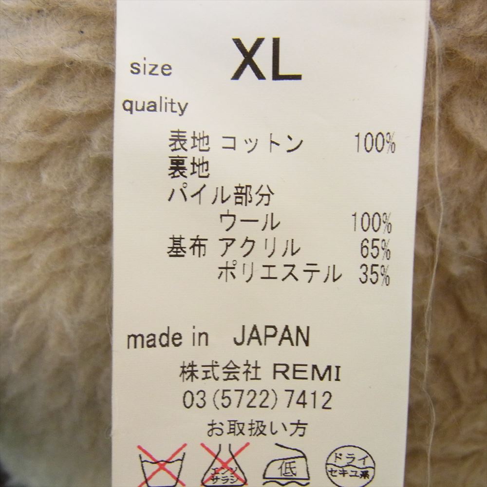 REMI RELIEF レミレリーフ デニム ボア ジャケット インディゴブルー系 XL【中古】