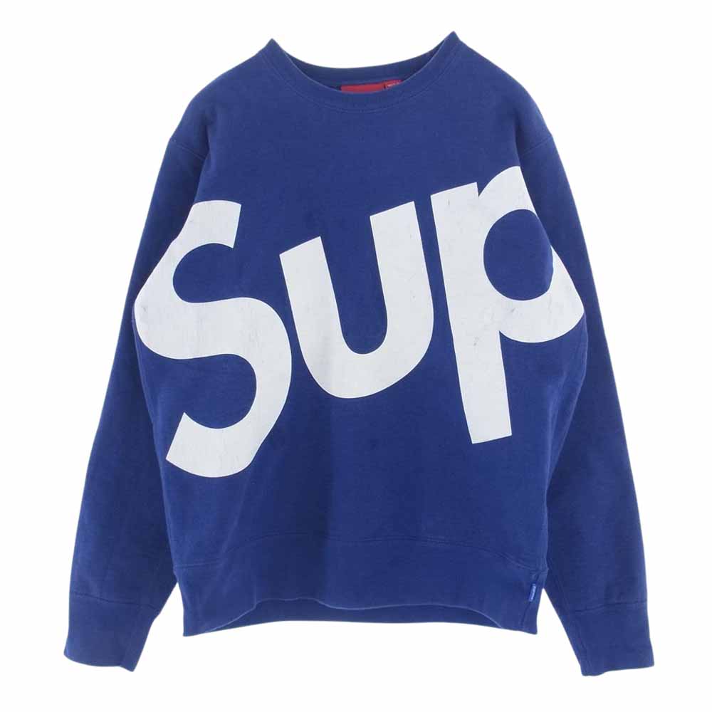 Supreme シュプリーム 13AW Sup Crewneck ビッグ ロゴ クルーネック スウェット ブルー系 M【中古】