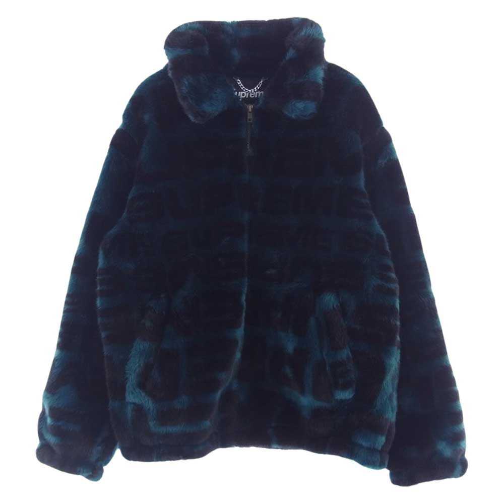 Supreme シュプリーム 18SS Faux Fur Repeater Bomber Jacket ファー リピーター ロゴ ボンバー ジャケット グリーン系 ブラック系 M【中古】