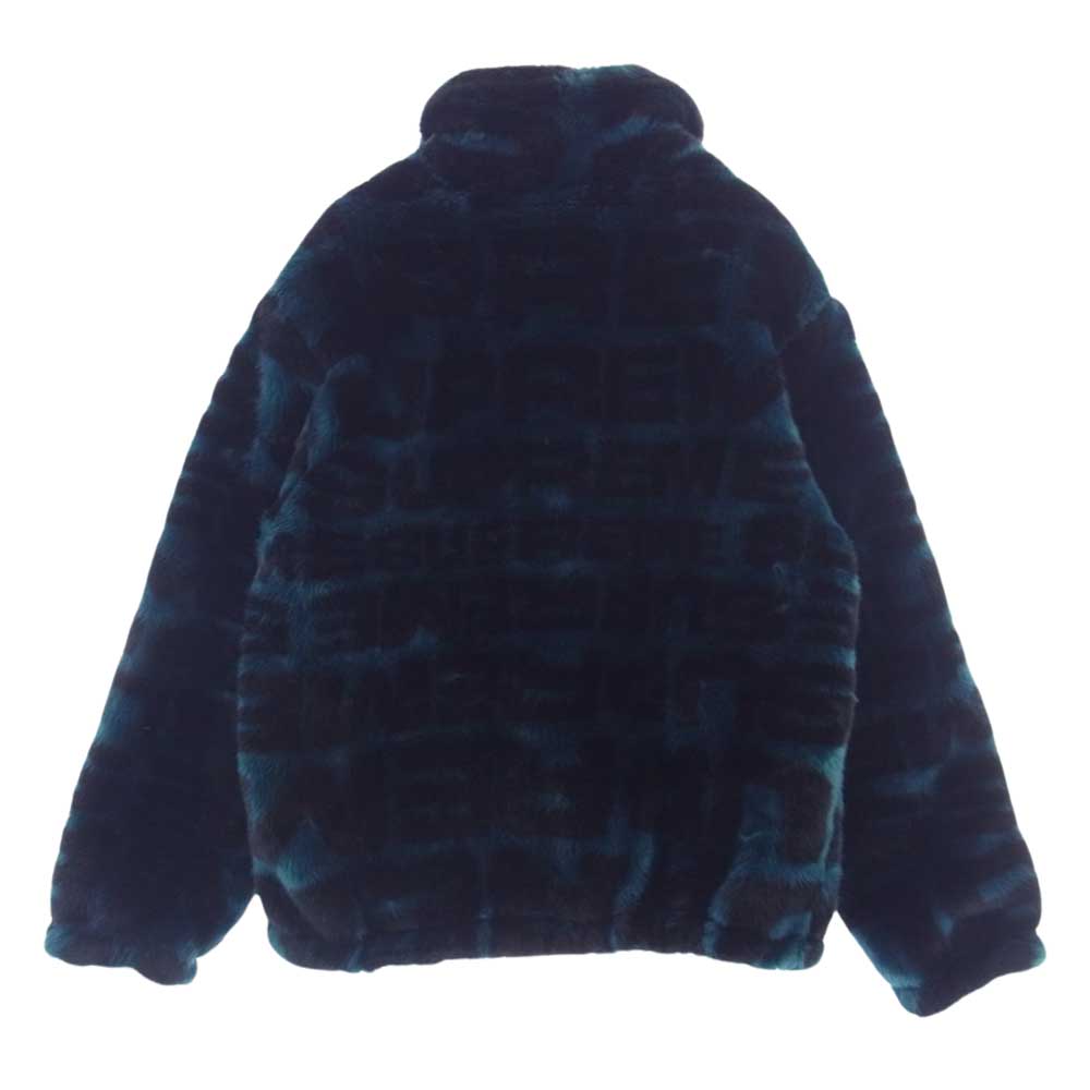 Supreme シュプリーム 18SS Faux Fur Repeater Bomber Jacket ファー リピーター ロゴ ボンバー ジャケット グリーン系 ブラック系 M【中古】