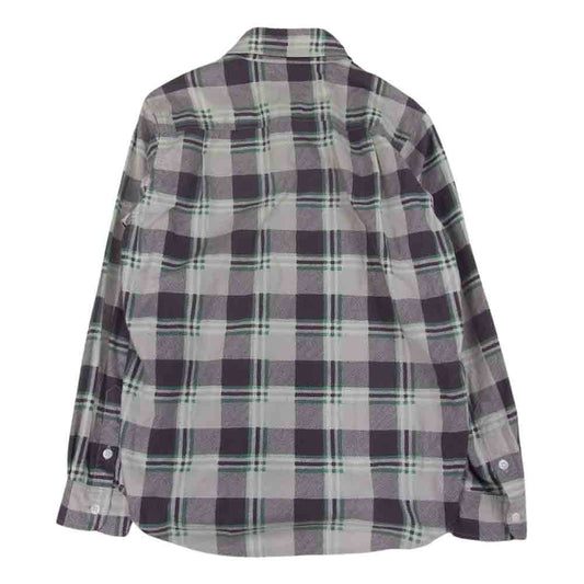 WACKO MARIA ワコマリア 刺繍 チェック 長袖 シャツ パープル系 S【中古】