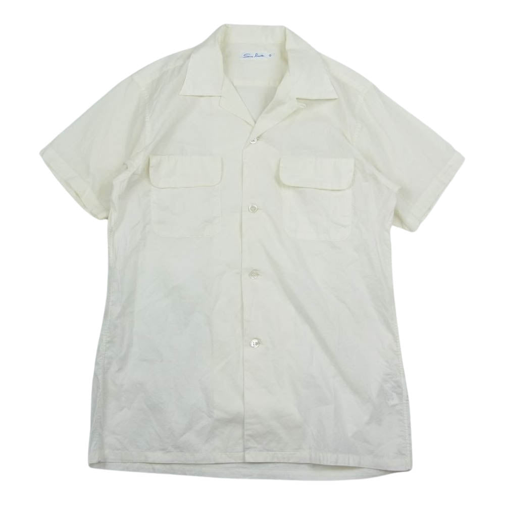 サンリミット S1601009 オープンカラー 半袖 シャツ ホワイト系【中古】