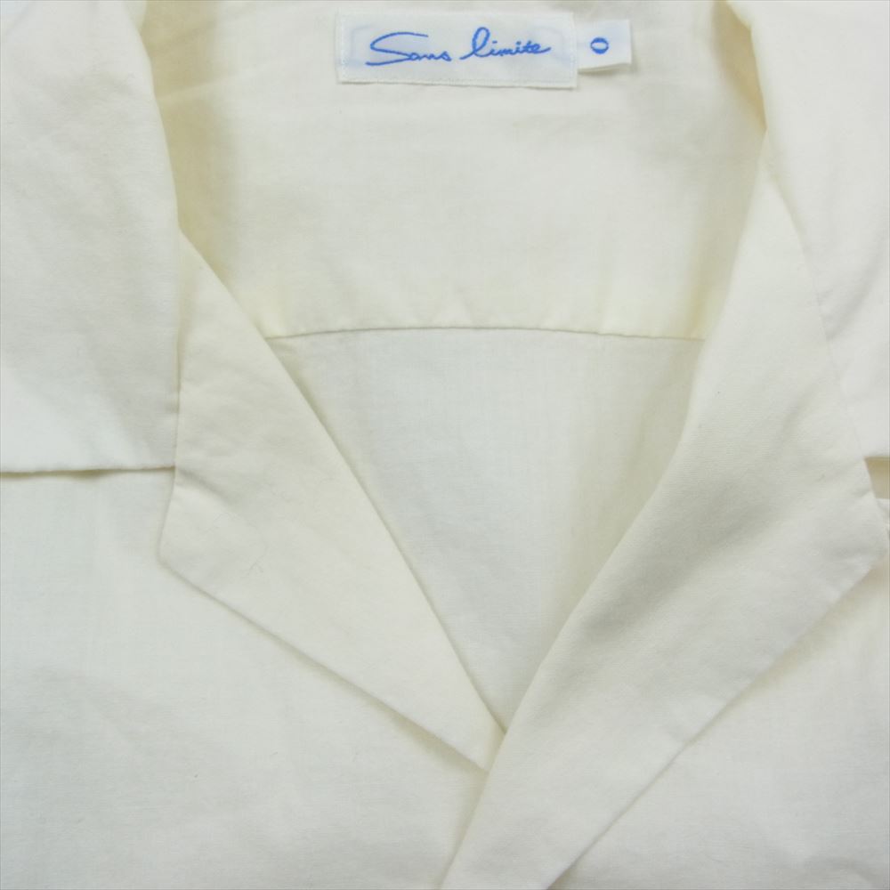 サンリミット S1601009 オープンカラー 半袖 シャツ ホワイト系【中古】