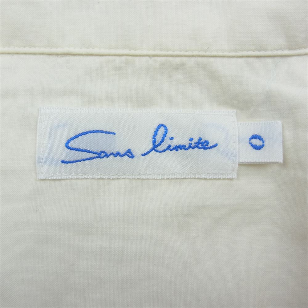 サンリミット S1601009 オープンカラー 半袖 シャツ ホワイト系【中古】