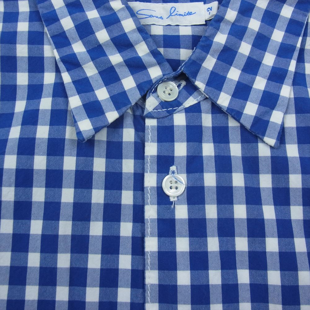 サンリミット ギンガムチェック 長袖 シャツ ブルー系 2【中古】