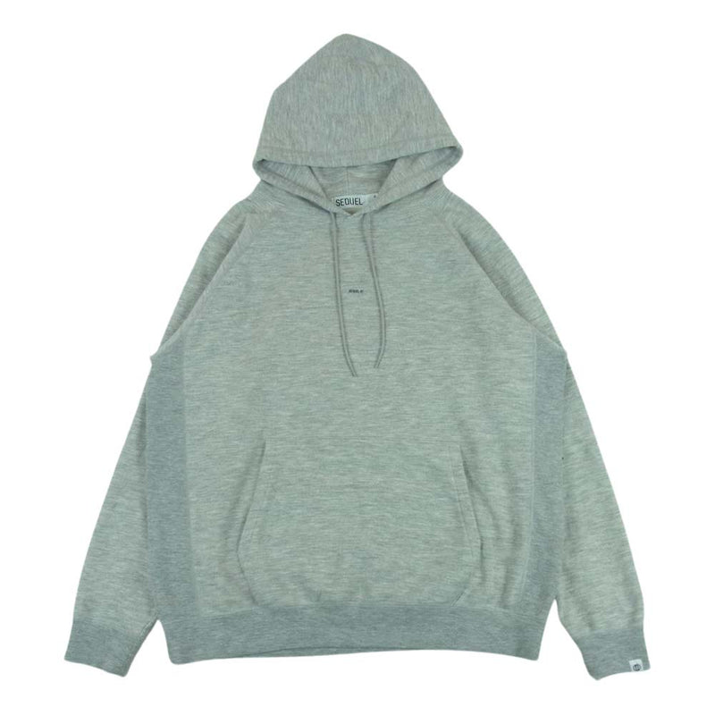 シークエル SQ-20AW-HD04 PULLOVER HOODIE ロゴ プリント プルオーバー パーカー 日本製 グレー系 M【中古】