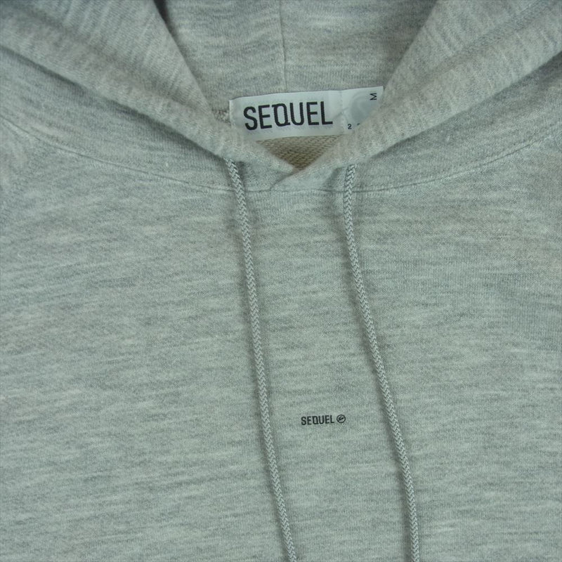 シークエル SQ-20AW-HD04 PULLOVER HOODIE ロゴ プリント プルオーバー パーカー 日本製 グレー系 M【中古】