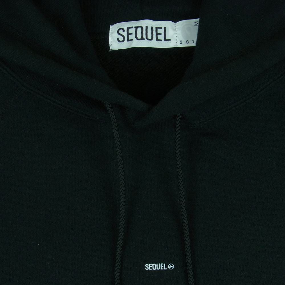 シークエル SQ-20AW-HD04 PULLOVER HOODIE ロゴ プリント プルオーバー パーカー 日本製 ブラック系 M【中古】