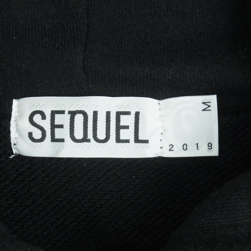 シークエル SQ-20AW-HD04 PULLOVER HOODIE ロゴ プリント プルオーバー パーカー 日本製 ブラック系 M【中古】
